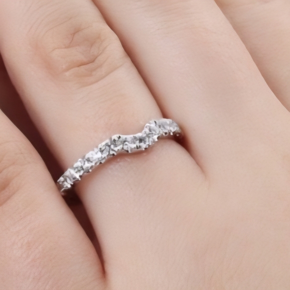 Neil Lane 14k White Gold Contour Diamond Bands-Signed ❤️ SALE - Picture 14 of 15